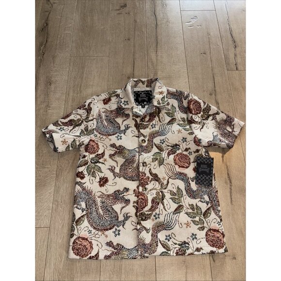 REBEL VENGEANCE Tapestry Floral Dragon Multicolor MOTO WOVEN SHIRT JACKET M NWT - Picture 1 of 5